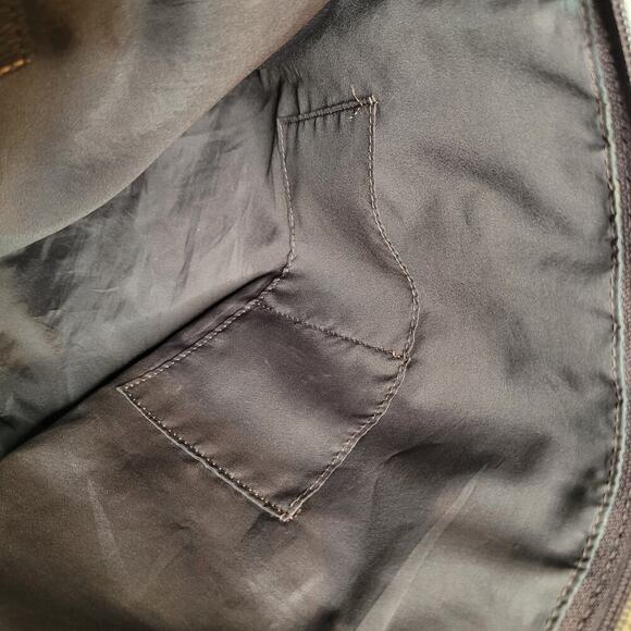 Aigner purse dark brown cloth nylon leather tote bag flap satchel travel‎ Munich - Picture 5 of 11